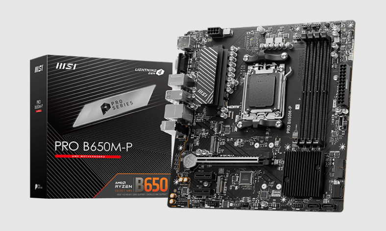  B650 m-ATX Motherboard: AM5 Socket For AMD Ryzen 7000/8000 Series Processors<br>4x DDR5, 4x SATA 6Gb/s, PCIE 4.0, 2x M.2 Gen4, USB 3.2, 2.5G LAN, Realtek ALC897 Audio, HDMI/DP/VGA  
